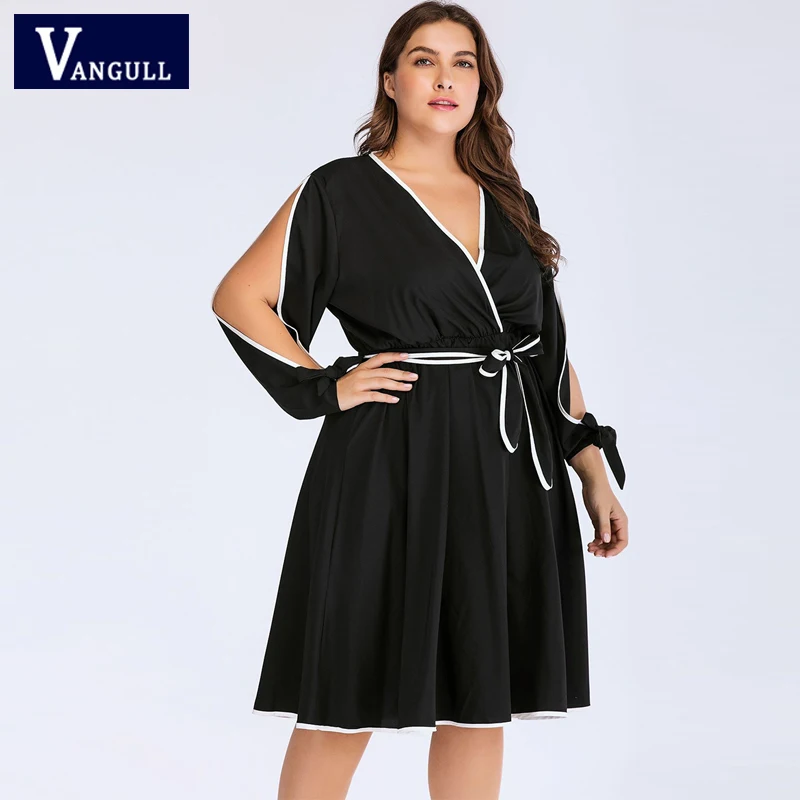 Vangull Summer Fashion Women's Clothing Large Size Loose Dresses Patchwork Sashes Exposed arm Wrist Sleeve Straight Dresses
Vangull Summer Fashion Women's Clothing Large Size Loose Dresses Patchwork Sashes Exposed arm Wrist Sleeve Straight Dresses