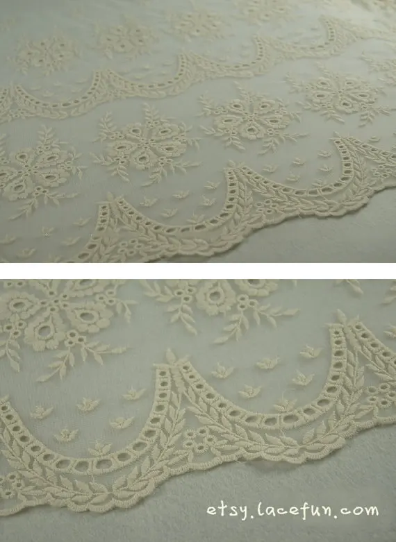 ivory lace fabric, ecru embroidered tulle lace fabric, retro lace fabric, embroidered lace gauze 1 yard
ivory lace fabric, ecru embroidered tulle lace fabric, retro lace fabric, embroidered lace gauze 1 yard