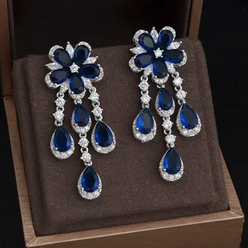 Yashow New Zircon Earrings white gold-color Blue Cubic Zircon Austrian Rhinestone Flower Drop Earing for Women JP5045E
Yashow New Zircon Earrings white gold-color Blue Cubic Zircon Austrian Rhinestone Flower Drop Earing for Women JP5045E