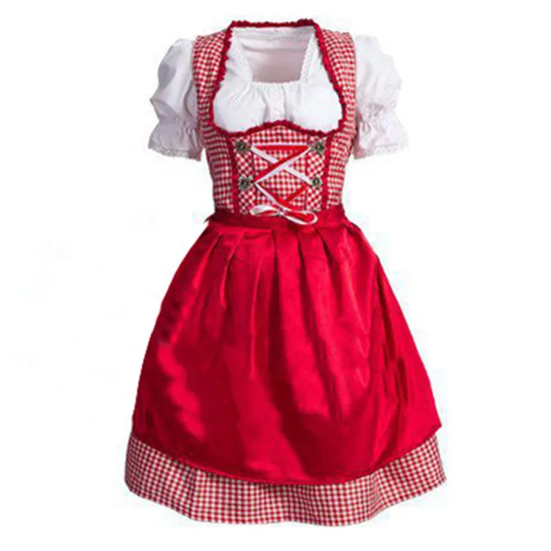 Women Oktoberfest Beer Costume Apron Blouse Gown Costume German Wench Maid Dirndl Peasant Skirt Dress Halloween Party Outdit
Women Oktoberfest Beer Costume Apron Blouse Gown Costume German Wench Maid Dirndl Peasant Skirt Dress Halloween Party Outdit