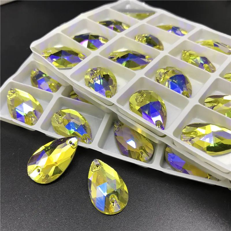 Citrine AB Drop Sew on Rhinestone Flat back Glass Crystal Teardrop Sew-on Stone For Dress Clothing Embroidery
Citrine AB Drop Sew on Rhinestone Flat back Glass Crystal Teardrop Sew-on Stone For Dress Clothing Embroidery