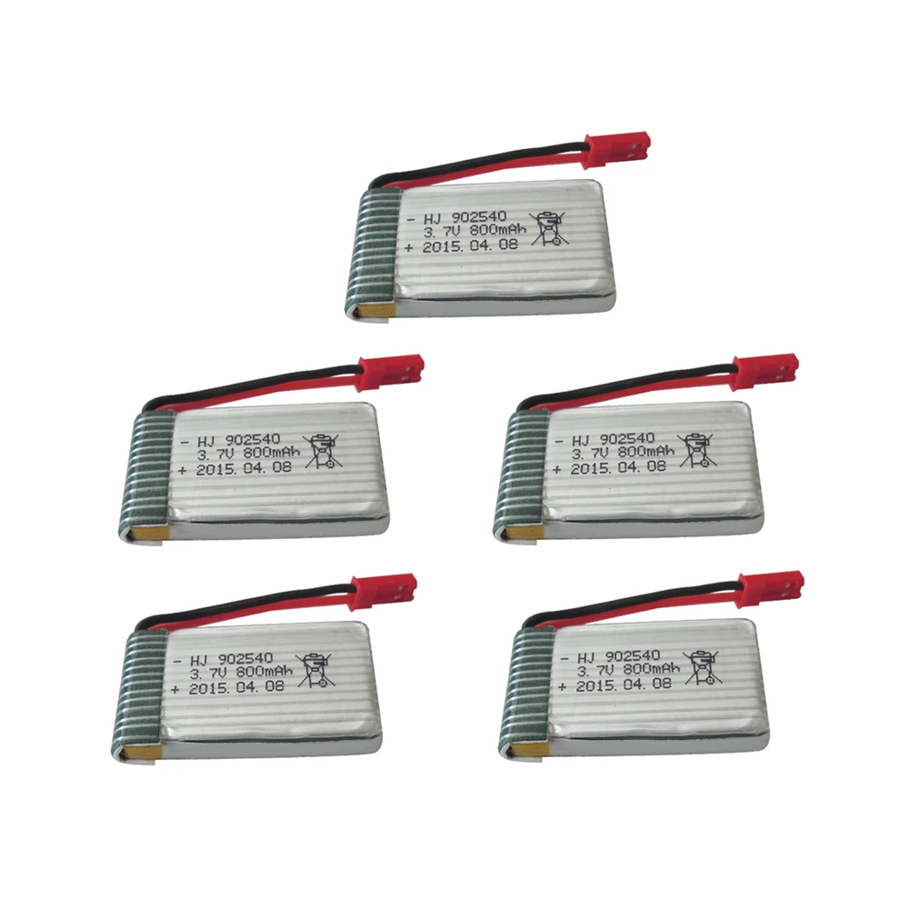 5 шт. Lipo батарея JST 902540 3 7 V 800mAh 1S для MJX x400 X300C X800 Quadcopter Запчасти RC Drone | Игрушки и хобби