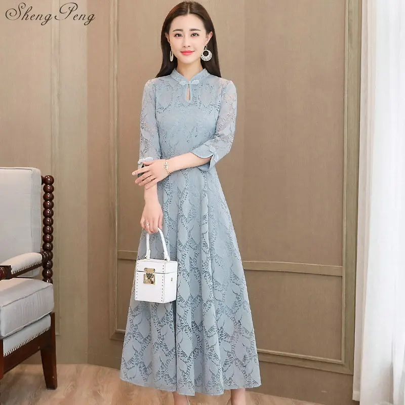 Lace Slim Qipao Long Chinese Evening Dress Elegant Women Wedding Party Dresses Summer Cheongsam Vintage Q315
Lace Slim Qipao Long Chinese Evening Dress Elegant Women Wedding Party Dresses Summer Cheongsam Vintage Q315