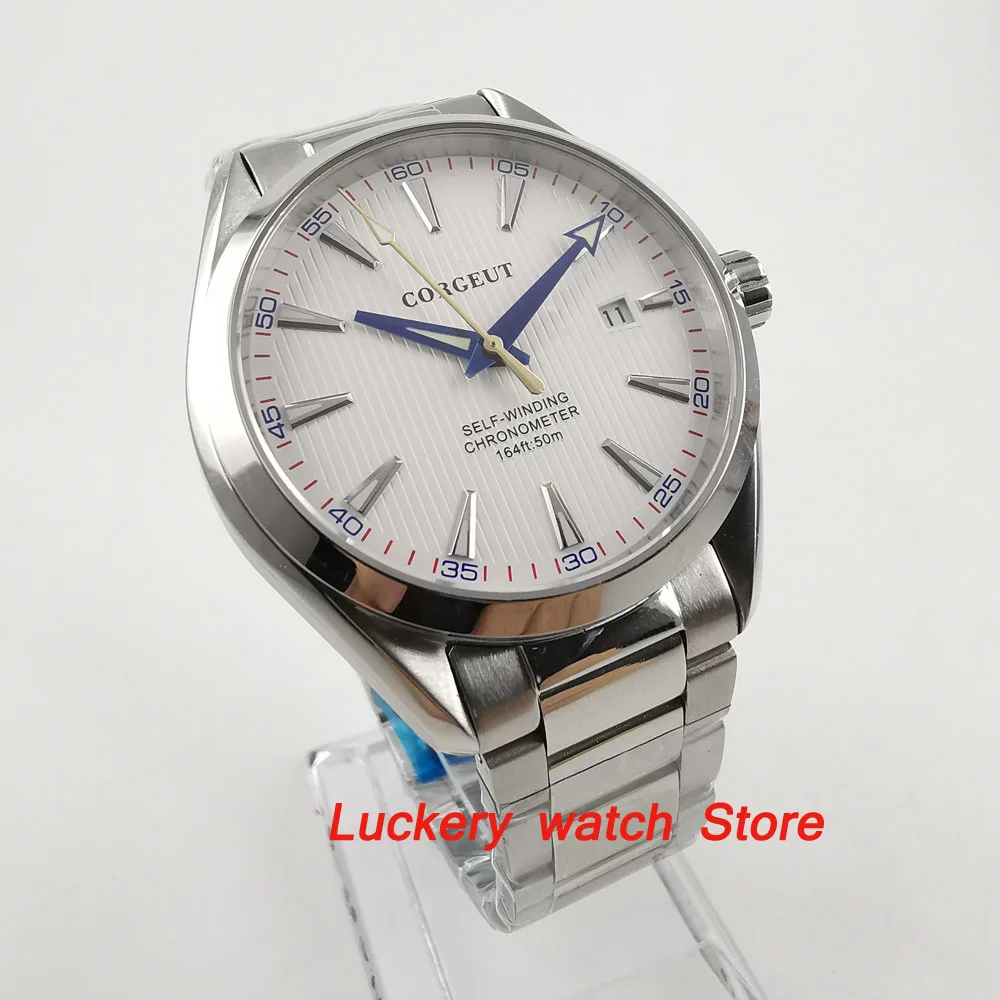Corgeut 41mm men's watch white dial silver marks sapphire glass 5ATM water resistance Automatic watch-CA41
Corgeut 41mm men's watch white dial silver marks sapphire glass 5ATM water resistance Automatic watch-CA41