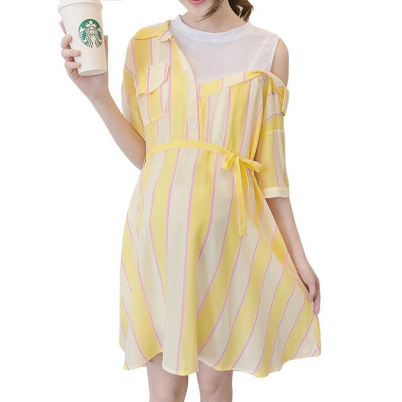 Fashion strapless dress for pregnant women striped summer loose pregnant dress vestido embarazada elegant maternity dresses
Fashion strapless dress for pregnant women striped summer loose pregnant dress vestido embarazada elegant maternity dresses