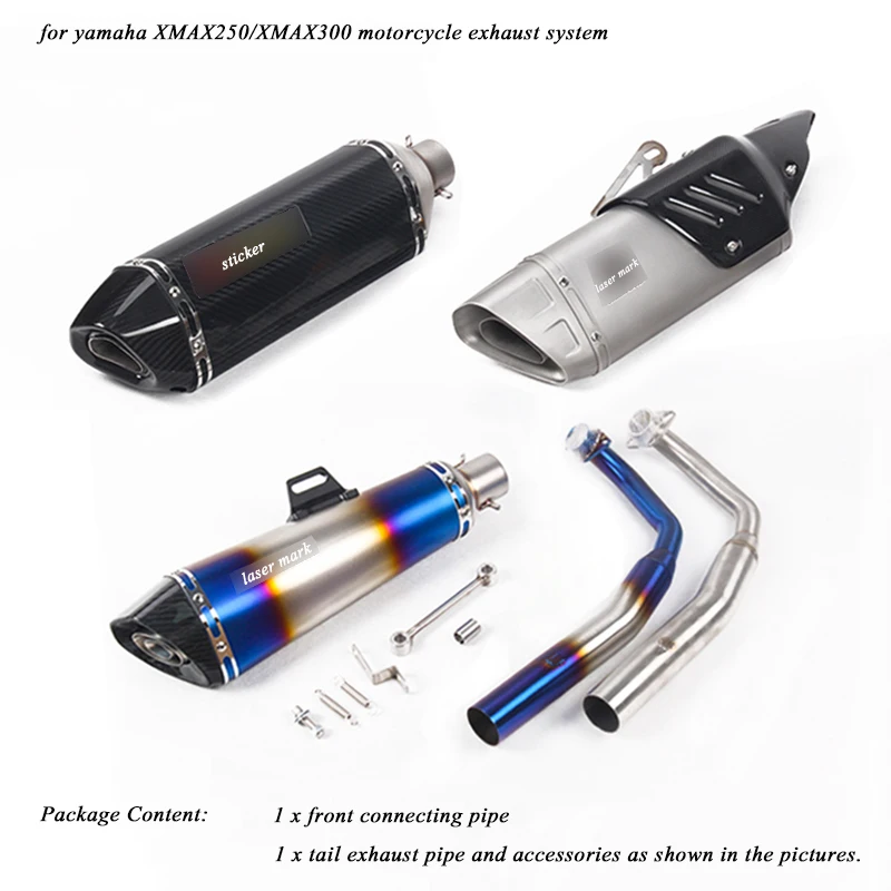 Motorcycle Front Connecting Pipe With Exhaust Muffler Tubes DB Killer Modified Silp on For Yamaha XMAX250/300 
Motorcycle Front Connecting Pipe With Exhaust Muffler Tubes DB Killer Modified Silp on For Yamaha XMAX250/300