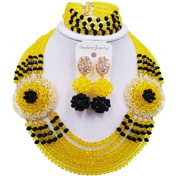 Beautiful Yellow Black African Nigerian Crystal Beads Women Jewelry Sets 6C-SPHJZ-29
Beautiful Yellow Black African Nigerian Crystal Beads Women Jewelry Sets 6C-SPHJZ-29