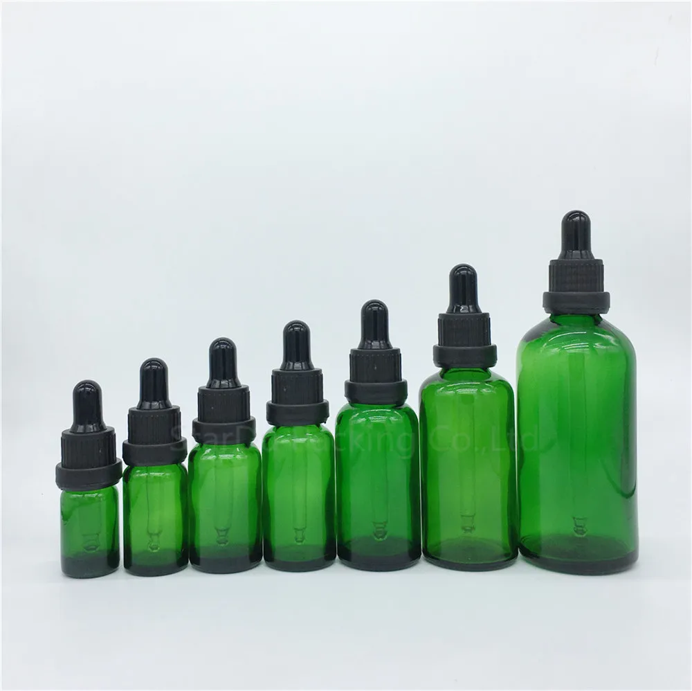 100PCS 5ml 10ml 15ml 20ml green Glass Essential Oil Bottle With Tamper Evident 30ML 50ml 100ml Reagent Eye Perfume bottles | Красота и