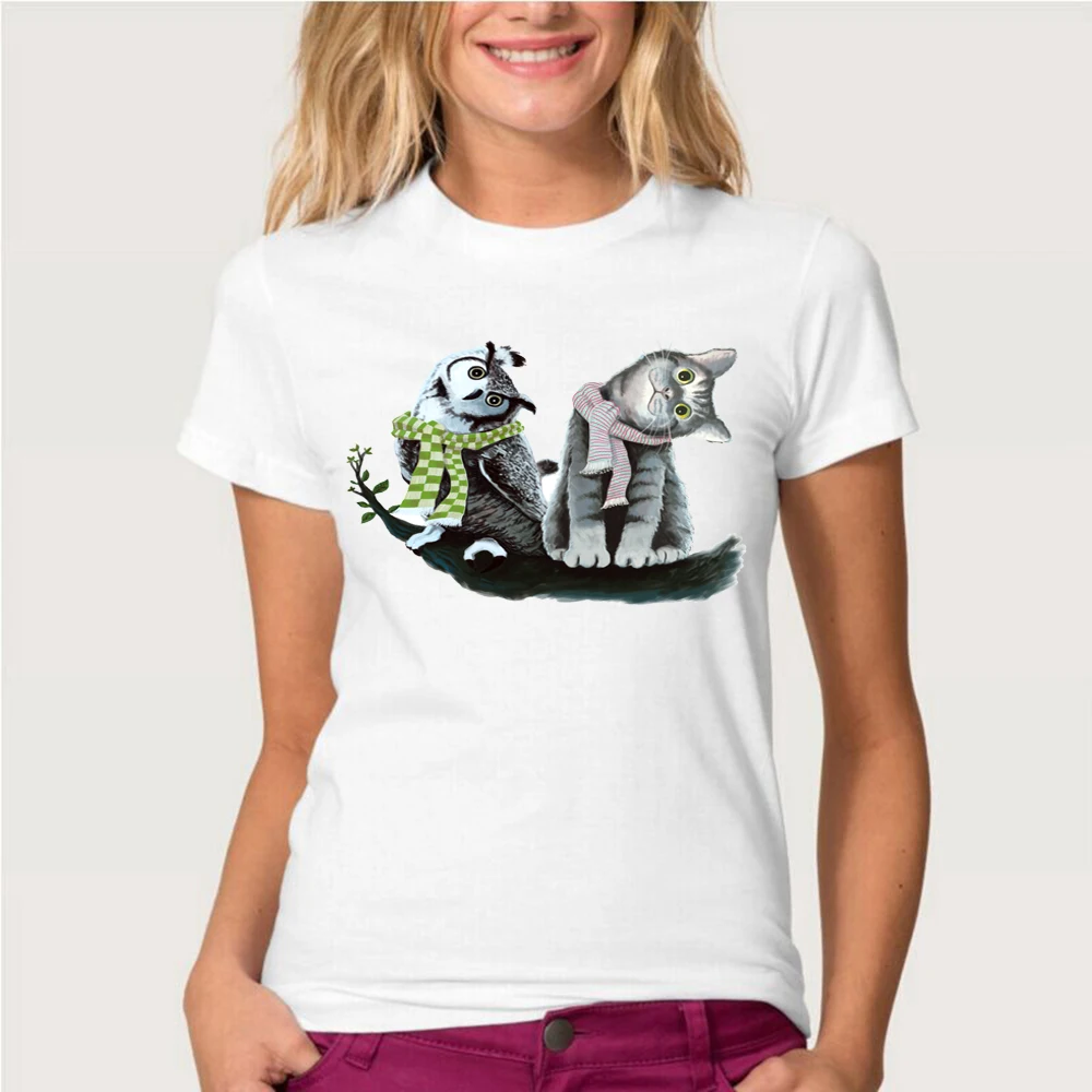 New Summer Fashion Women's Short Sleeve Cat/Owl T-shirt Casual Style Tops Lady Hipster Cool Tees Harajuku Vintage
New Summer Fashion Women's Short Sleeve Cat/Owl T-shirt Casual Style Tops Lady Hipster Cool Tees Harajuku Vintage