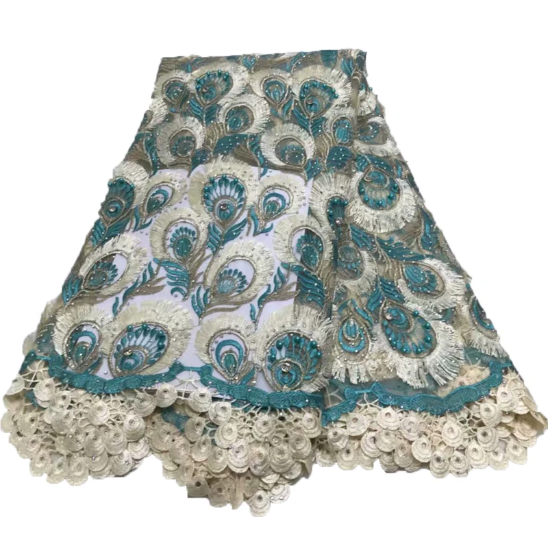 Teal/Gold Guipure African Lace Fabric Stone Tulle Mesh Lace Fabric With Beads Nigerian Lace 5yards High Quality Net Lace X1187-1 
Teal/Gold Guipure African Lace Fabric Stone Tulle Mesh Lace Fabric With Beads Nigerian Lace 5yards High Quality Net Lace X1187-1
