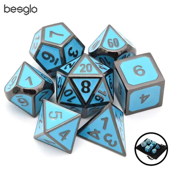Dungeons and Dragons Blue Enamel Metal Dice 7pcs/set with Drawstring Pouch D4 D6 D8 D10(0-9, 00-90) D12 D20
Dungeons and Dragons Blue Enamel Metal Dice 7pcs/set with Drawstring Pouch D4 D6 D8 D10(0-9, 00-90) D12 D20