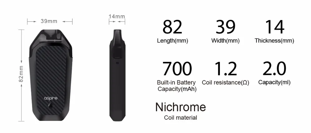 Original Aspire AVP AIO Kit 700mAh Built-in Battery and 2ml AVP Pod With 1.2ohm Nichrome Coil AVP Vape Kit Electronic Cigarette 02 (3)