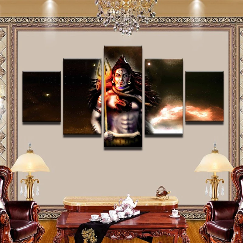 Modular HD Printed Photo Canvas Posters Frame Home Decor 5 Pieces India God Shiva Paintings Wall Art Mahesvara Pictures
Modular HD Printed Photo Canvas Posters Frame Home Decor 5 Pieces India God Shiva Paintings Wall Art Mahesvara Pictures