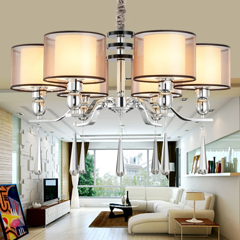Chandelier Modern Lighting Fabric Lampshade Dinning Room Modern Crystal Chandelier Light High Quality Metal Paint Lamp
Chandelier Modern Lighting Fabric Lampshade Dinning Room Modern Crystal Chandelier Light High Quality Metal Paint Lamp