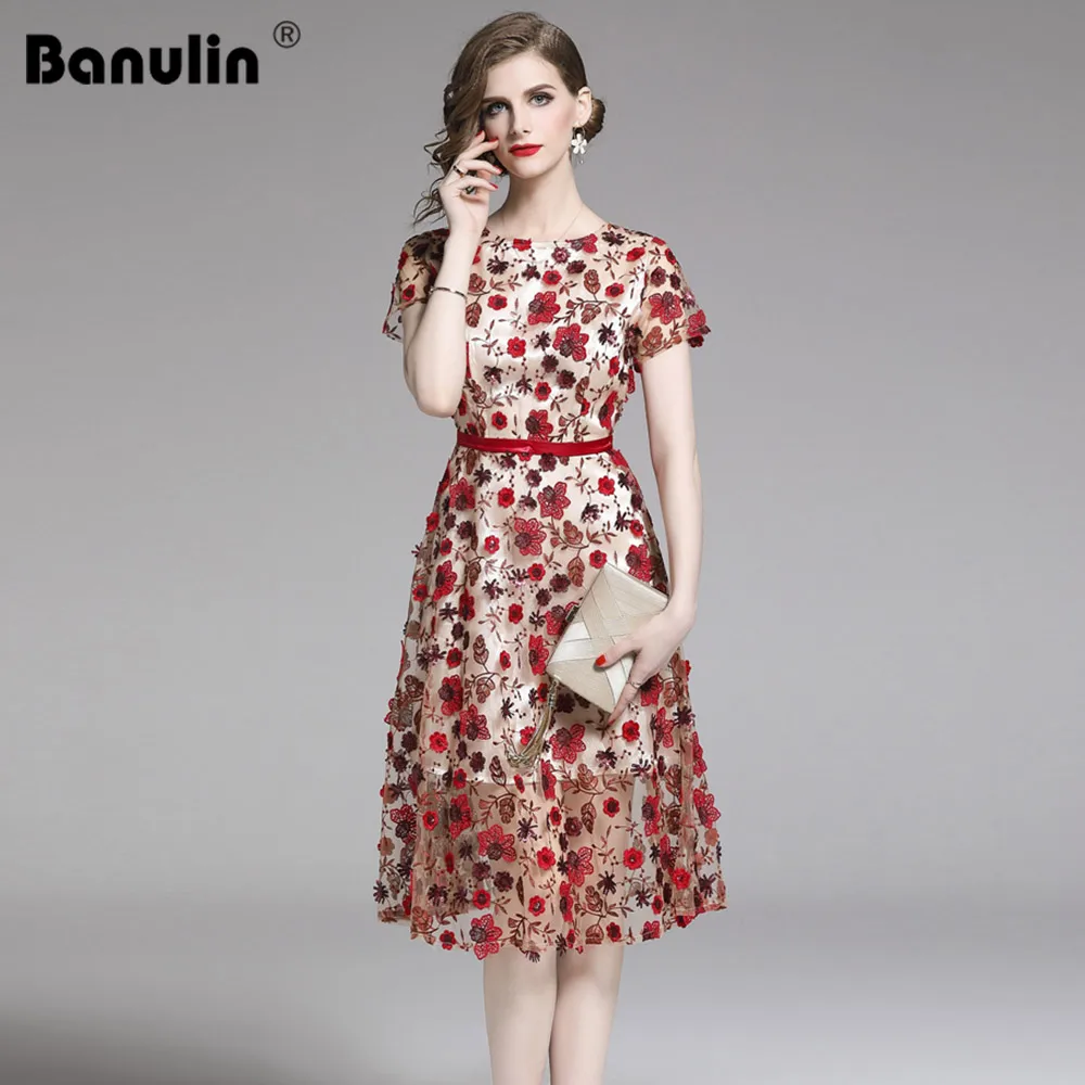 Banulin High Quality 2019 Women Fashion Designer Runway Summer Party Dress 3D Floral Embroidery Sequins Long Beach Dress
Banulin High Quality 2019 Women Fashion Designer Runway Summer Party Dress 3D Floral Embroidery Sequins Long Beach Dress