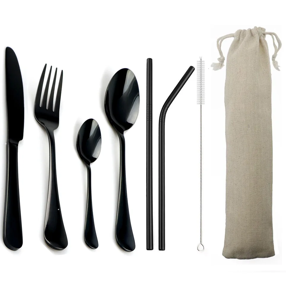 7-Pieces Silver Flatware with Metal Straw Stainless Steel Tableware Knife Fork Spoon Dinnerware Travel Rainbow Cutlery Dropship
7-Pieces Silver Flatware with Metal Straw Stainless Steel Tableware Knife Fork Spoon Dinnerware Travel Rainbow Cutlery Dropship
