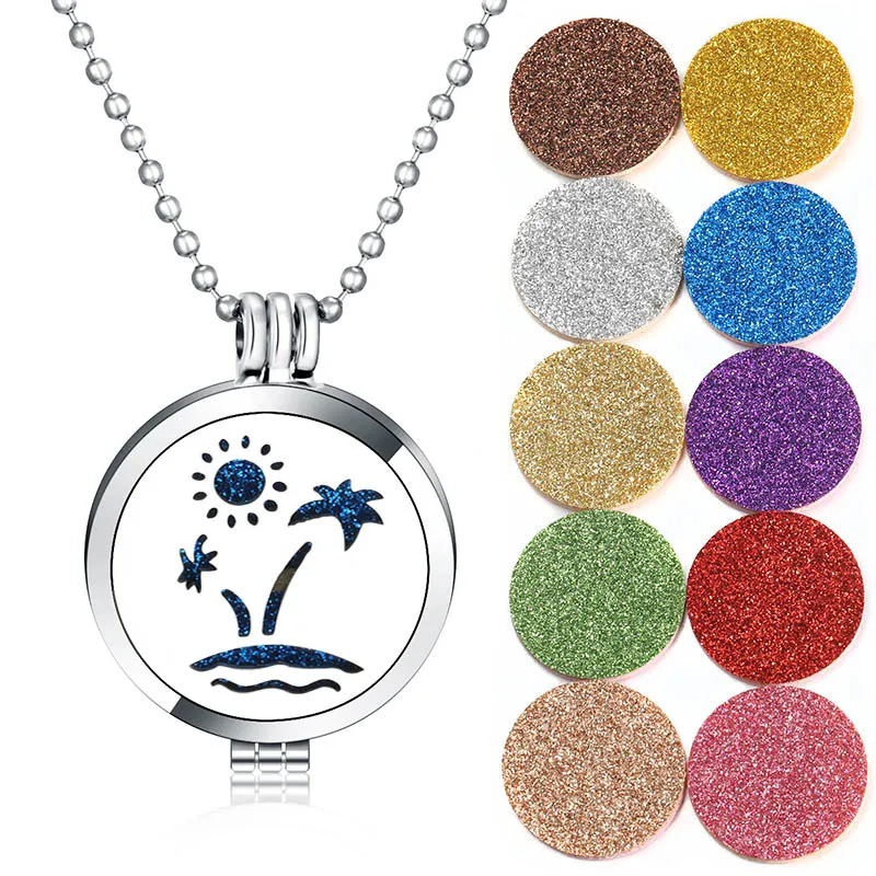 New Aromatherapy Beach Design Necklace Round 35MM Silver Essential Oils Diffuser Retro Necklace Perfume Locket Pendant Jewelry
New Aromatherapy Beach Design Necklace Round 35MM Silver Essential Oils Diffuser Retro Necklace Perfume Locket Pendant Jewelry