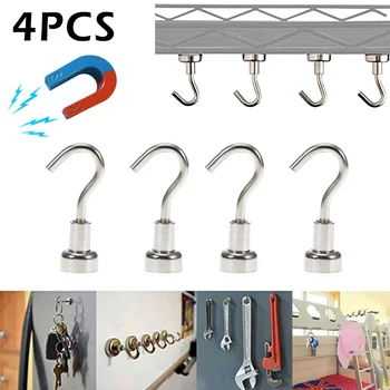 4pcs Magnetic Hooks Powerful Heavy Duty Neodymium Magnet Refrigerator Surfaces Not Scratch MYDING
4pcs Magnetic Hooks Powerful Heavy Duty Neodymium Magnet Refrigerator Surfaces Not Scratch MYDING