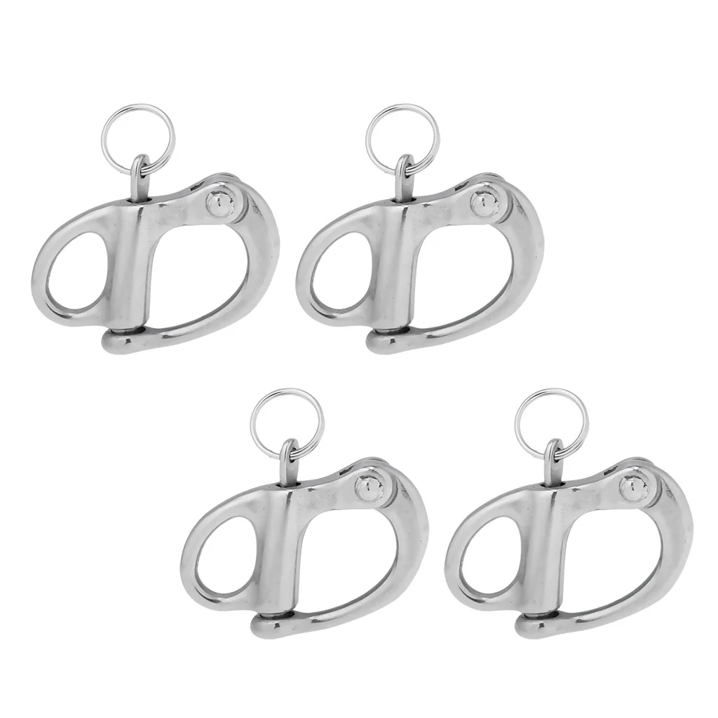 4 Pieces 32mm 304 Stainless Steel Swivel Snap Shackle for Kayak Canoe Baot Yacht