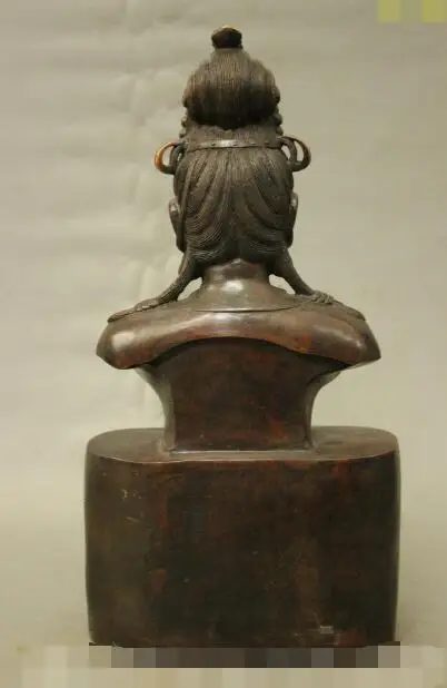 S1076 18" China Buddhist Bronze Gilt GuanYin Kwan-yin Bust Fo Lotus Buddha Head Statue
S1076 18" China Buddhist Bronze Gilt GuanYin Kwan-yin Bust Fo Lotus Buddha Head Statue