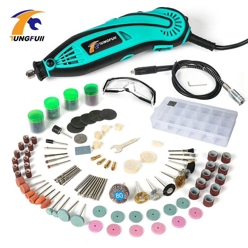 Polishing Machine Mini Drill Tool Grinder Flex Shaft Machine Drilling Machine Electric Engraver Dremel Rotary Tool Accessory Set