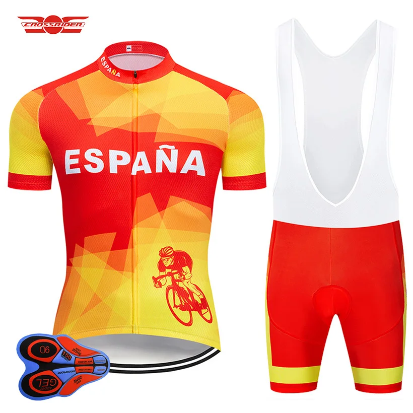 

Crossrider 2019 SPAIN Cycling Jersey 9D Set MTB Bike Clothing Ropa Ciclismo Bicycle Clothes Wear Men's Short Maillot Culotte