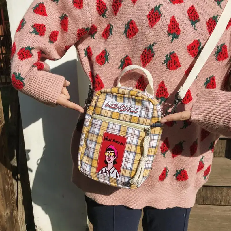Fashion Plaid Canvas Shoulder Bag Cute Prints Student Girl Bag Original Small Canvas Crossbody Bags for Women Checkered Purses
Fashion Plaid Canvas Shoulder Bag Cute Prints Student Girl Bag Original Small Canvas Crossbody Bags for Women Checkered Purses