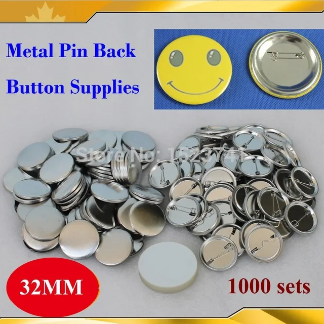 1-1/4"32mm 1,000sets All Metal Pin Badge Button Parts Supplies for Maker Machine
1-1/4"32mm 1,000sets All Metal Pin Badge Button Parts Supplies for Maker Machine