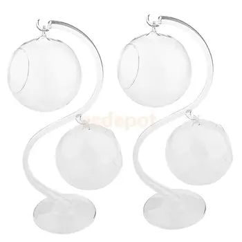 2Sets Hanging Glass Flowers Plant Vase Plant Pot Terrarium Container With Support Stand For Home Shop Decor
2Sets Hanging Glass Flowers Plant Vase Plant Pot Terrarium Container With Support Stand For Home Shop Decor