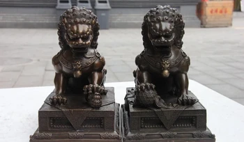 Chinese Pure Copper Bronze Guardian Evil Beast Foo Fu Dog Door Lion Statue Pair 8.02
Chinese Pure Copper Bronze Guardian Evil Beast Foo Fu Dog Door Lion Statue Pair 8.02