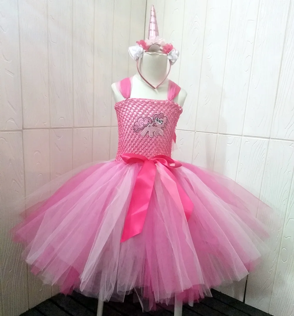 

New Arrival Little Girl Tutu Dress Unicorn Dress Kids Cosplay Carnival Costumes Pony Pinkie Pie Twilight Sparkle Dress 70-140
