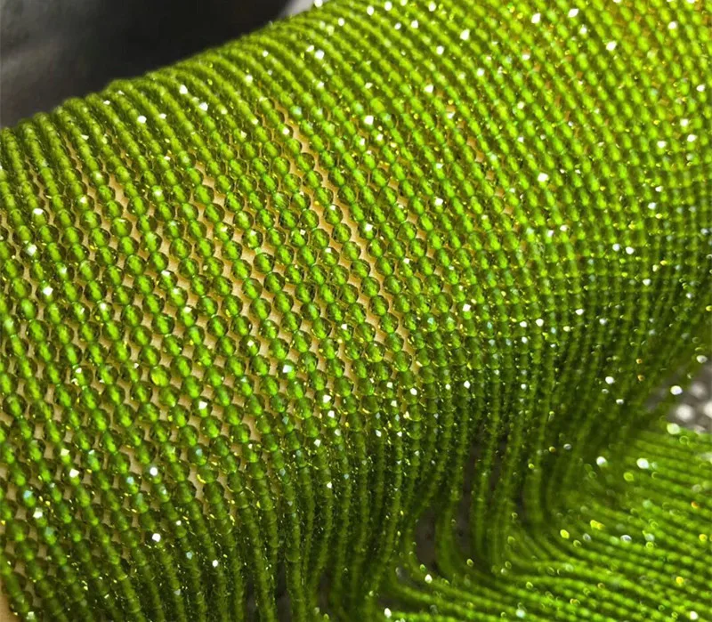 

loose beads yellow green spinel round faceted 2mm 14" for DIY jewelry making FPPJ wholesale beads nature gem stone