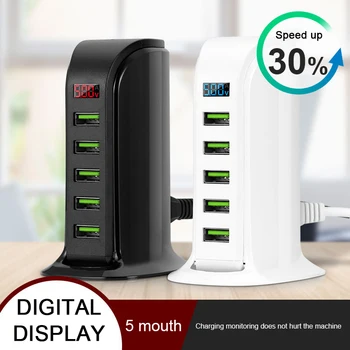 5 Port USB HUB LED Display Charger EU/US Plug Multi USB Charging Station Dock Universal Mobile Phone Desktop Wall charger Home
5 Port USB HUB LED Display Charger EU/US Plug Multi USB Charging Station Dock Universal Mobile Phone Desktop Wall charger Home