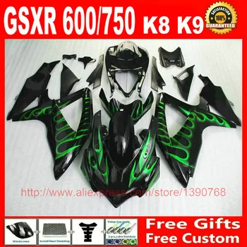 Custom Fairing kit for Suzuki GSXR600 GSXR 750 08 09 10 green flames in black fairings set K8 GSXR 600 750 2008 2009 2010 Q79
Custom Fairing kit for Suzuki GSXR600 GSXR 750 08 09 10 green flames in black fairings set K8 GSXR 600 750 2008 2009 2010 Q79