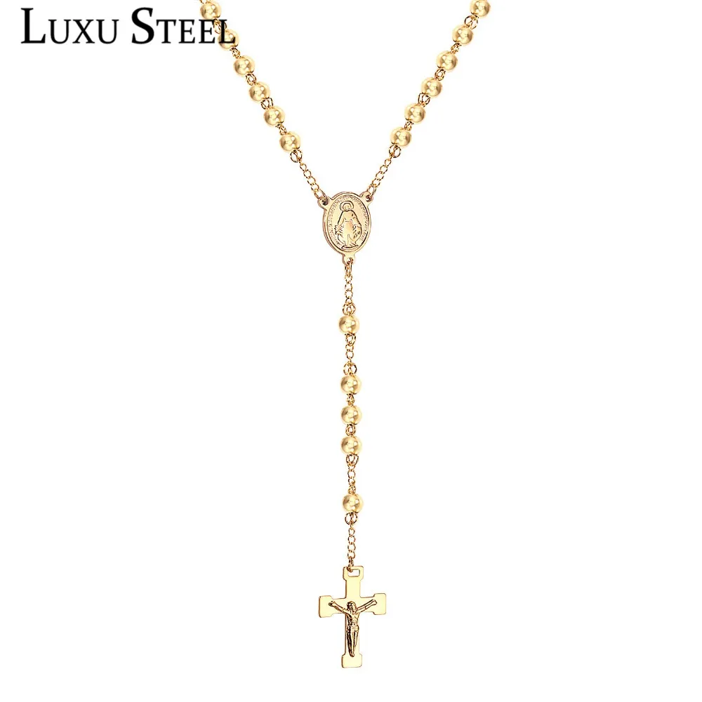 LUXUSTEEL Stainless Steel 6mm Gold Ball 65cm+10cm Long Beaded Chain Necklaces Fashion Cross Jewelry For Women/Men Daily Wear
LUXUSTEEL Stainless Steel 6mm Gold Ball 65cm+10cm Long Beaded Chain Necklaces Fashion Cross Jewelry For Women/Men Daily Wear