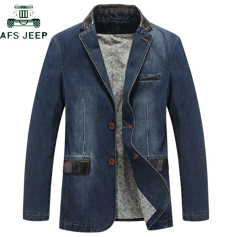 AFS JEEP Brand Denim Blazer Men Smart Casual Leather Collar blazer hombre Autumn Winter Cotton Denim Jacket Men Plus Size M-4XL
AFS JEEP Brand Denim Blazer Men Smart Casual Leather Collar blazer hombre Autumn Winter Cotton Denim Jacket Men Plus Size M-4XL