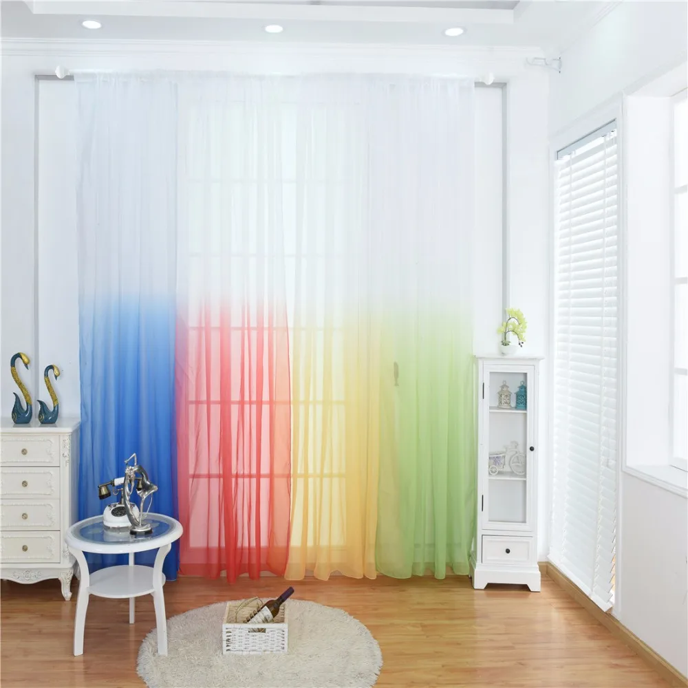 Tulle Curtains 3d Printed Kitchen Decorations Window Treatments gradual change color Divider Sheer Voile curtain 1 Panel
Tulle Curtains 3d Printed Kitchen Decorations Window Treatments gradual change color Divider Sheer Voile curtain 1 Panel