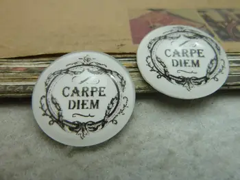 5pcs 25mm Handmade Photo Glass Cabochons (carpe diem) GH7-35 
5pcs 25mm Handmade Photo Glass Cabochons (carpe diem) GH7-35