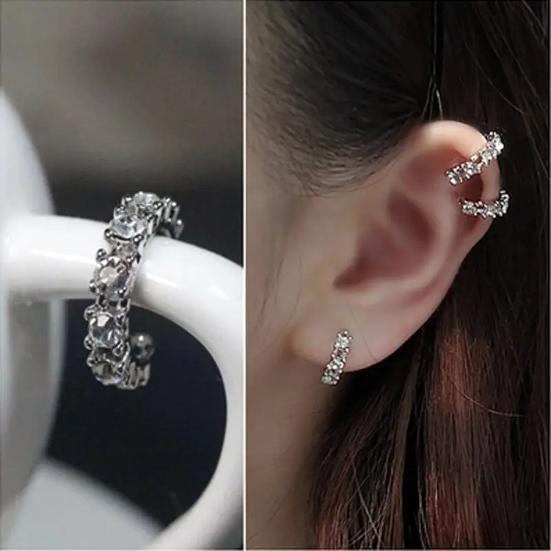 1 Pcs Trendy Small Round Ear Cuff Earrings For Women Gold And Silver Plated 2 Rows Rhinestone Clip Earrings Without Piercing
1 Pcs Trendy Small Round Ear Cuff Earrings For Women Gold And Silver Plated 2 Rows Rhinestone Clip Earrings Without Piercing