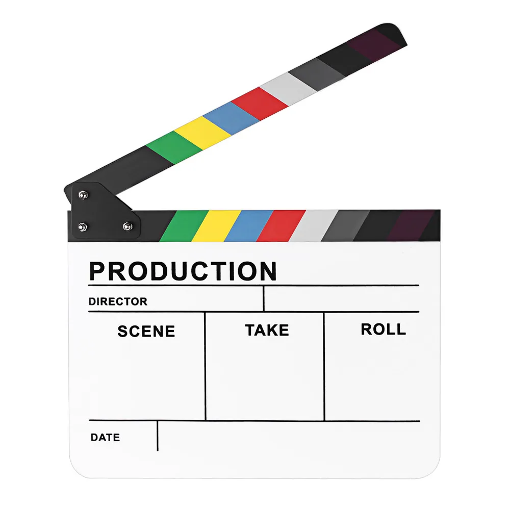 Neewer 10"x12"/25cm x30cm Acrylic Colorful Director's Movie Film TV Cut Action Scene Dry Erase Slateboard Clapper Clapboard
Neewer 10"x12"/25cm x30cm Acrylic Colorful Director's Movie Film TV Cut Action Scene Dry Erase Slateboard Clapper Clapboard