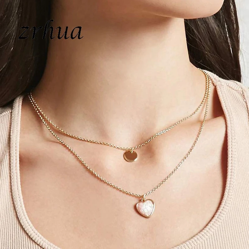 ZRHUA Heart Choker Necklace for Women gold Silver Chain Love Two-Layer Chain Necklace Pendant on neck Bohemian Necklace Jewelry
ZRHUA Heart Choker Necklace for Women gold Silver Chain Love Two-Layer Chain Necklace Pendant on neck Bohemian Necklace Jewelry