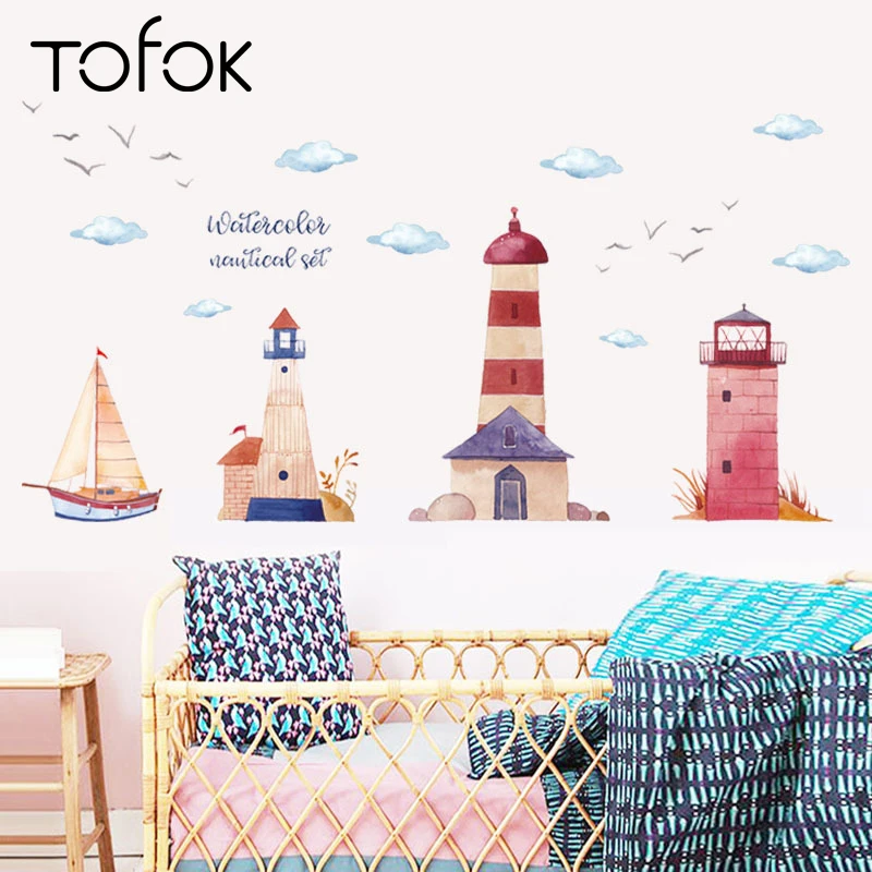 Tofok Watercolor Lighthouse Wall Stickers Children Room Nursery Decoration Wall Stickers Setting Wall Murasl PVC Removable New
Tofok Watercolor Lighthouse Wall Stickers Children Room Nursery Decoration Wall Stickers Setting Wall Murasl PVC Removable New