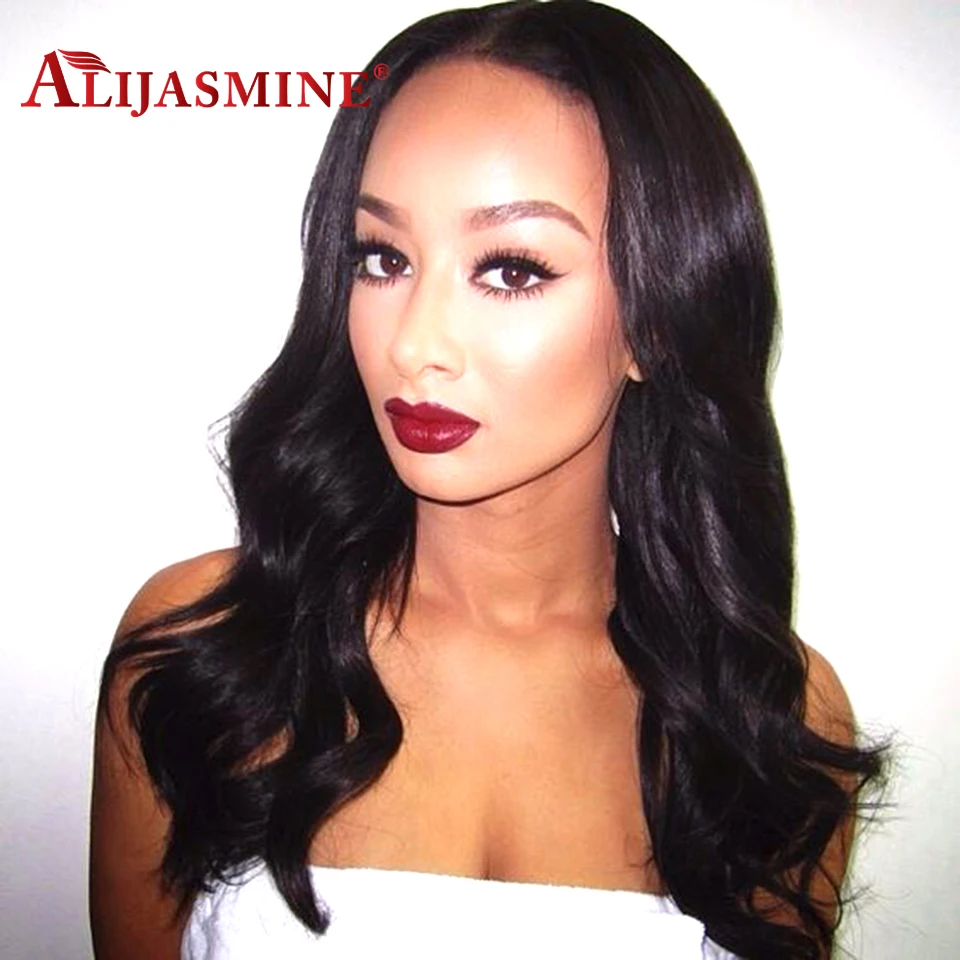 AliJasmine Malaysian Human Hair Lace Front Wigs With Baby 8-24 Inch Natural Color Body Wave Remy |