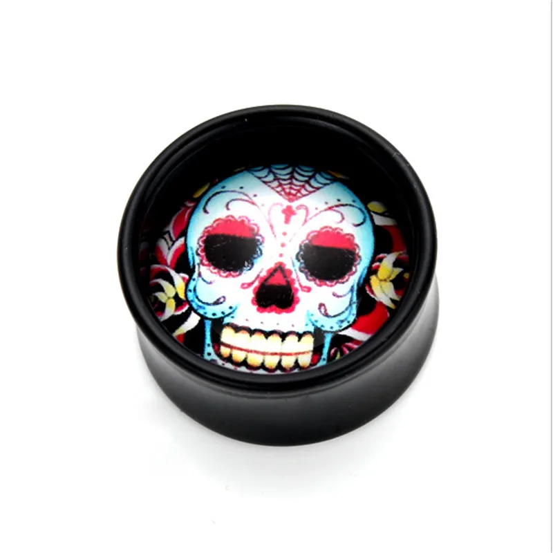 2pcs Black Acrylic Flower Skeleton Skull Ear Plugs Flesh Tunnels Screw Expansion Ear Gauges Stretched Piercing Body Jewelry
2pcs Black Acrylic Flower Skeleton Skull Ear Plugs Flesh Tunnels Screw Expansion Ear Gauges Stretched Piercing Body Jewelry