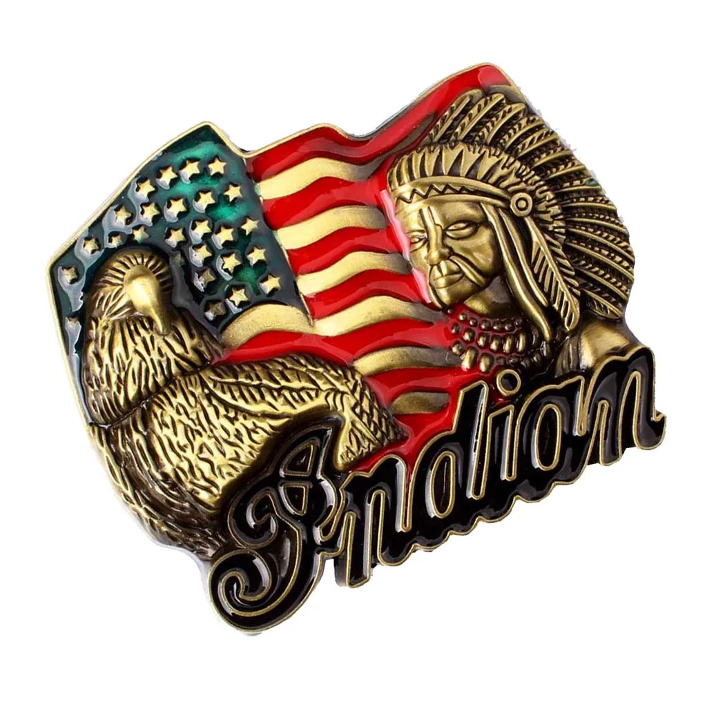 Indian Chief Eagle Engraved Western Cowboy Rodeo Mens Womens Motorcycle Biker Belt Buckle Accessory Gift