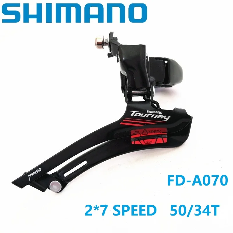 Shimano Tourney A070 2 Speed Road Bicycle Front Derailleur 2*7 14 Speed Down Pull Line 28.6/34.9mm Compatible 34/50T Chian Wheel
Shimano Tourney A070 2 Speed Road Bicycle Front Derailleur 2*7 14 Speed Down Pull Line 28.6/34.9mm Compatible 34/50T Chian Wheel
