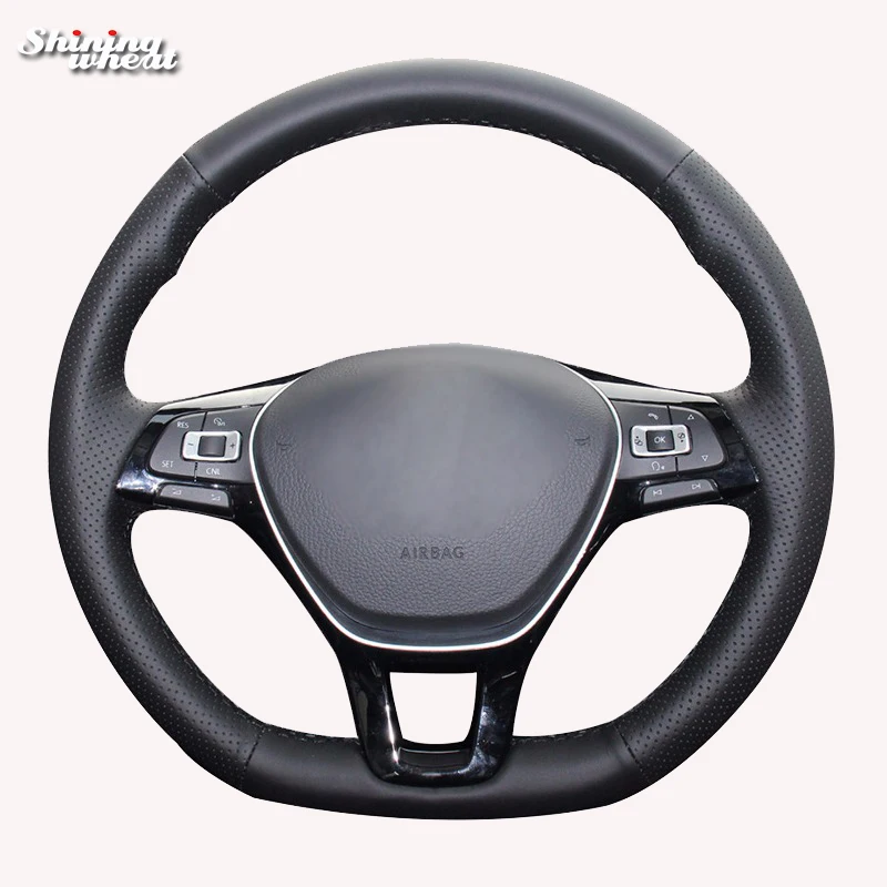 Shining wheat Black Artificial Leather Steering Wheel Cover for Volkswagen VW Golf 7 Mk7 New Polo Jetta Passat B8
Shining wheat Black Artificial Leather Steering Wheel Cover for Volkswagen VW Golf 7 Mk7 New Polo Jetta Passat B8