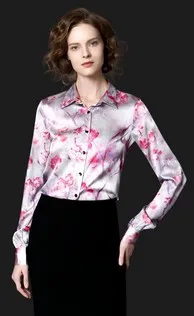 Silk flower colour temperament long-sleeve women's large size shirt spring silk lapel shirt 6 The peach blossom
Silk flower colour temperament long-sleeve women's large size shirt spring silk lapel shirt 6 The peach blossom