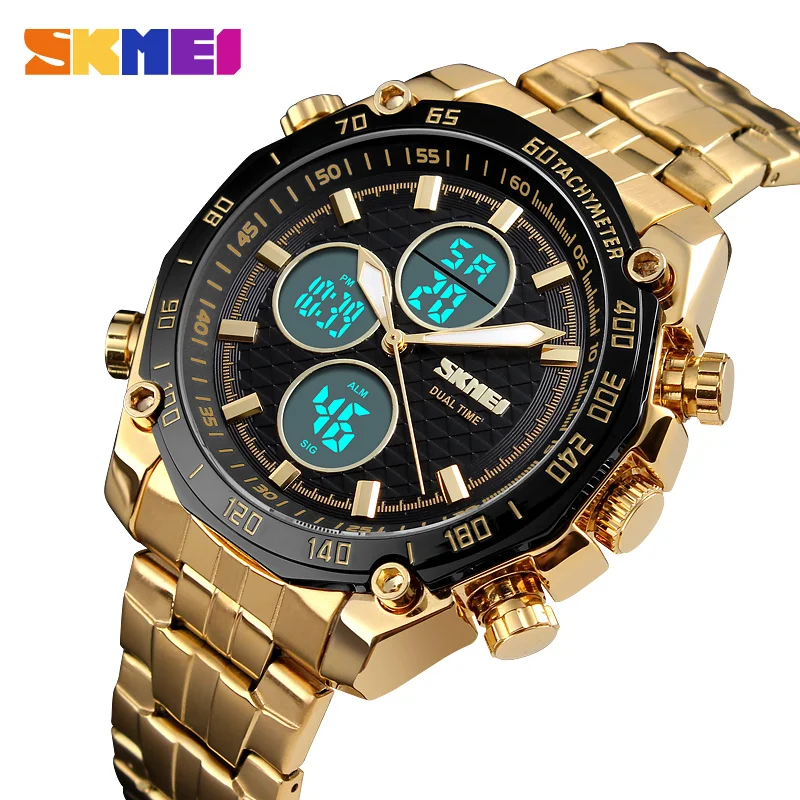 SKMEI Watch Men Dual Time Digital Quartz Wristwatches Stainless Steel Male Clock Sports Military Watches Relogio Masculino #1302
SKMEI Watch Men Dual Time Digital Quartz Wristwatches Stainless Steel Male Clock Sports Military Watches Relogio Masculino #1302