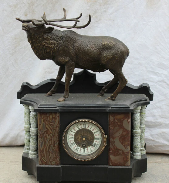 JP S0524 16" Chinese Decorated Copper Deer stag hound Sambar Art Mechanical Clock Table
JP S0524 16" Chinese Decorated Copper Deer stag hound Sambar Art Mechanical Clock Table